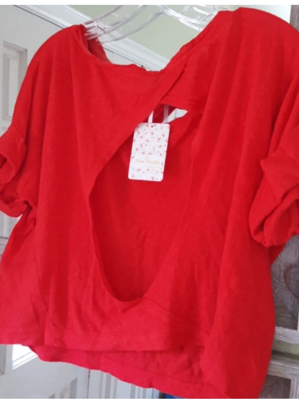 ISO! Free people red open back top